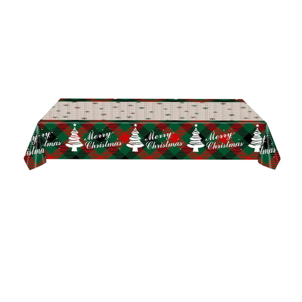 Mantel Desechable Navideño Impermeable Para Mesa Rectangular, Protector De Mesa, 1 Unidad, 1