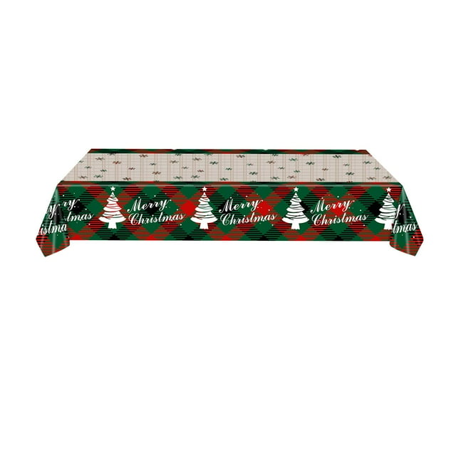 jifeng Christmas Disposable Tablecloth Holiday Waterproof Rectangle Table Protector 1PC Snowflake