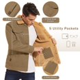 thumbnail image 4 of Men's Winter Thick Cotton Jacket Sherpa Lined Warm Trucker Casual Cargo Coat with Multi Pocket Khaki S, 4 of 6
