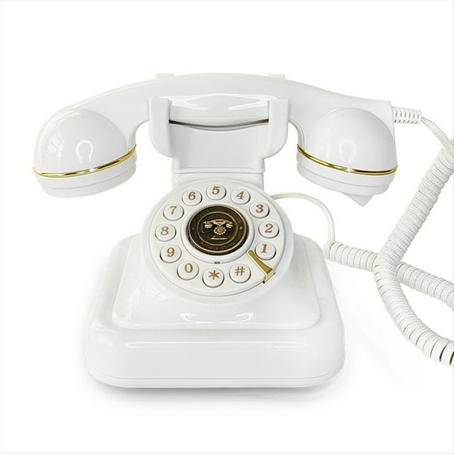 Estilo Retro Wired Dial Teléfono Plug-In Hogar Fijo Teléfono Antiguo Oficina Europea Moda Decoración