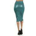 thumbnail image 3 of Daqian Plus Size Skirts Sexy Womens Skirt Fashion Leather Skirt Solid Color Elegant Knee Length Skirt Midi Skirts Women Blue L, 3 of 4