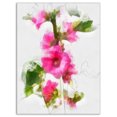 thumbnail image 2 of Pink Flower with Stem and Leaves - Large Floral Canvas Artwork, 2 of 3