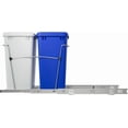 thumbnail image 3 of CZMDZH Double 35-Quart Sliding Pull Out Waste Bin Container, Kitchen Trash Can Under Cabinet Dual Trash Can Under Sink for Home Base Kitchen Cabinet,White & Blue, 3 of 8
