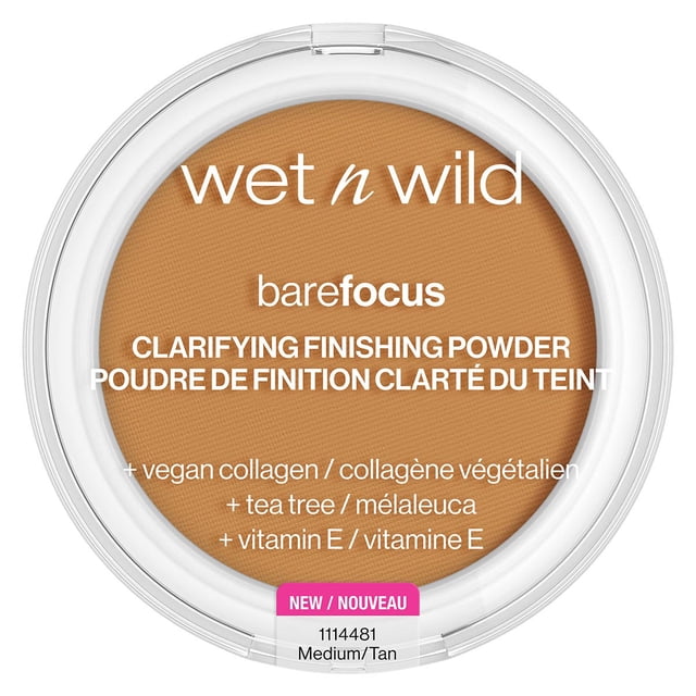 Polvo fijador traslúcido de maquillaje Bare Focus Clarifying Finishing Powder Medium/Dark Wet n Wild Wet n WIld Polvo compacto