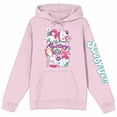 thumbnail image 4 of Scooby-Doo Mystery Inc. Floral Art Long Sleeve Cradle Pink Adult Hooded Sweatshirt-Medium, 4 of 7