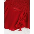 thumbnail image 5 of inhzoy Girls Ballet Gym Long Sleeve Skirted Leotards Sequins Tutu Skirt Red 6, 5 of 7