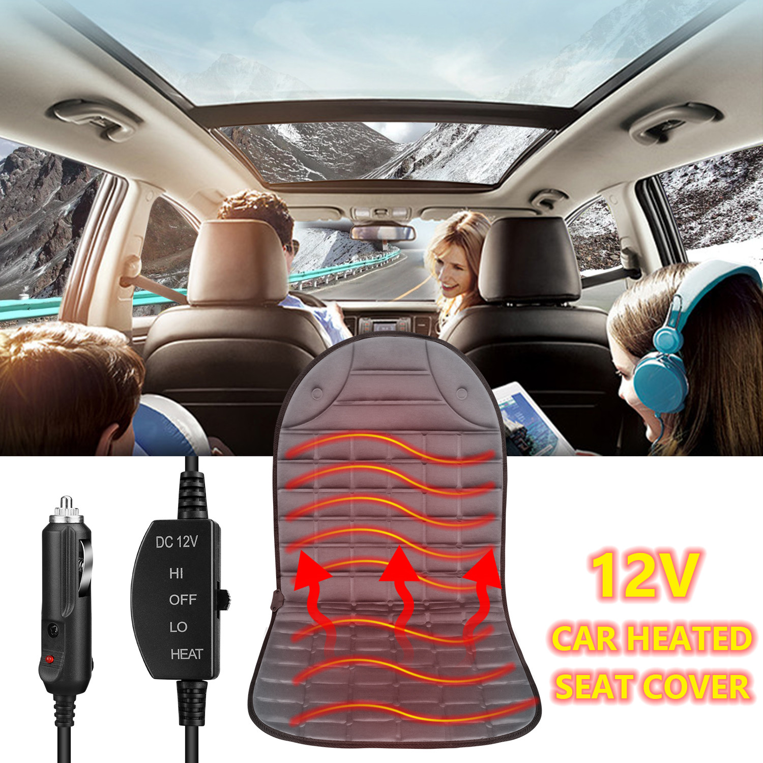 Innens Car Heated Seat Covers Car Seat Cushion Heating Pads Keep Warm