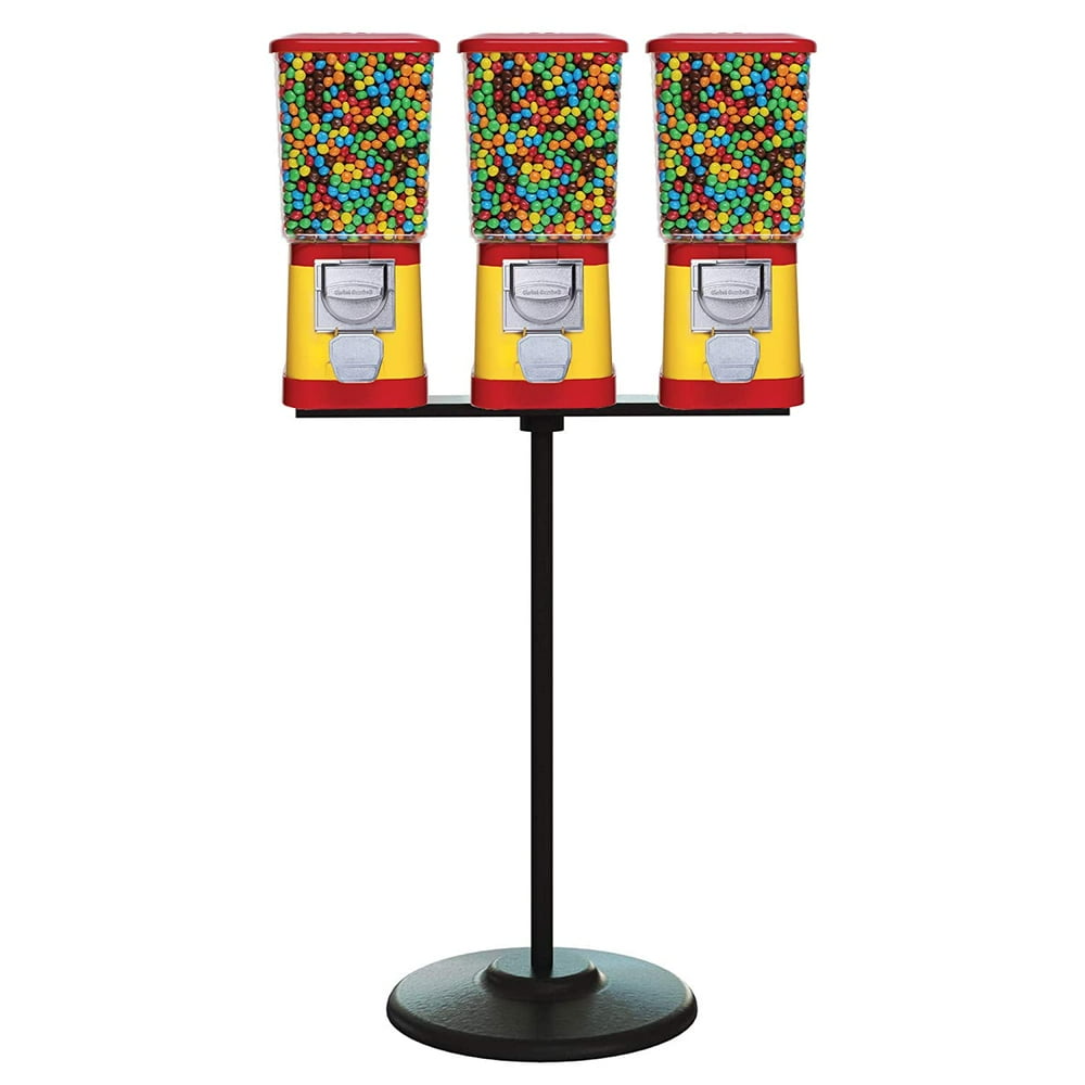 Candy Dispenser 3 Red and Yellow Candy Vending Machines With Stand Candy Machine Dispenser