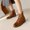 Brown, variant on Summer Saving Clearance AXXD Work Ladies Snow Boots For Women Daily Dress Shoes For Women Winter Low-heeled Ankle Boots Slouch Boots For Clearence