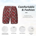 thumbnail image 6 of Picia Red Floral pattern Mens Swim Trunks with Compression Liner Stretch Beach Shorts Quick Dry with Zipper Pockets No-Chafing Board Shorts-Large, 6 of 9