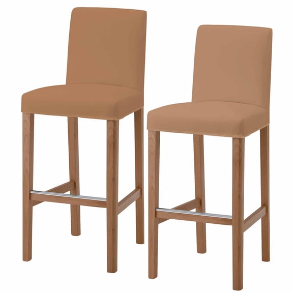 Pure Khaki Bar Stool Covers - Stretch Dining Chair Covers Set of 2, Modern Solid Color Minimalist Art Bar Chair Cover Removable Counter Stool Pub Chairs Slipcovers Protectors for Kitchen/Cafe