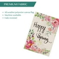 thumbnail image 4 of AVOIN Happy Spring Pink Peony Flower Garden Flag Vertical Double Sized, Seasonal Spring Yard Outdoor Rectangle Decoration 12.5 x 18 inch, 4 of 6