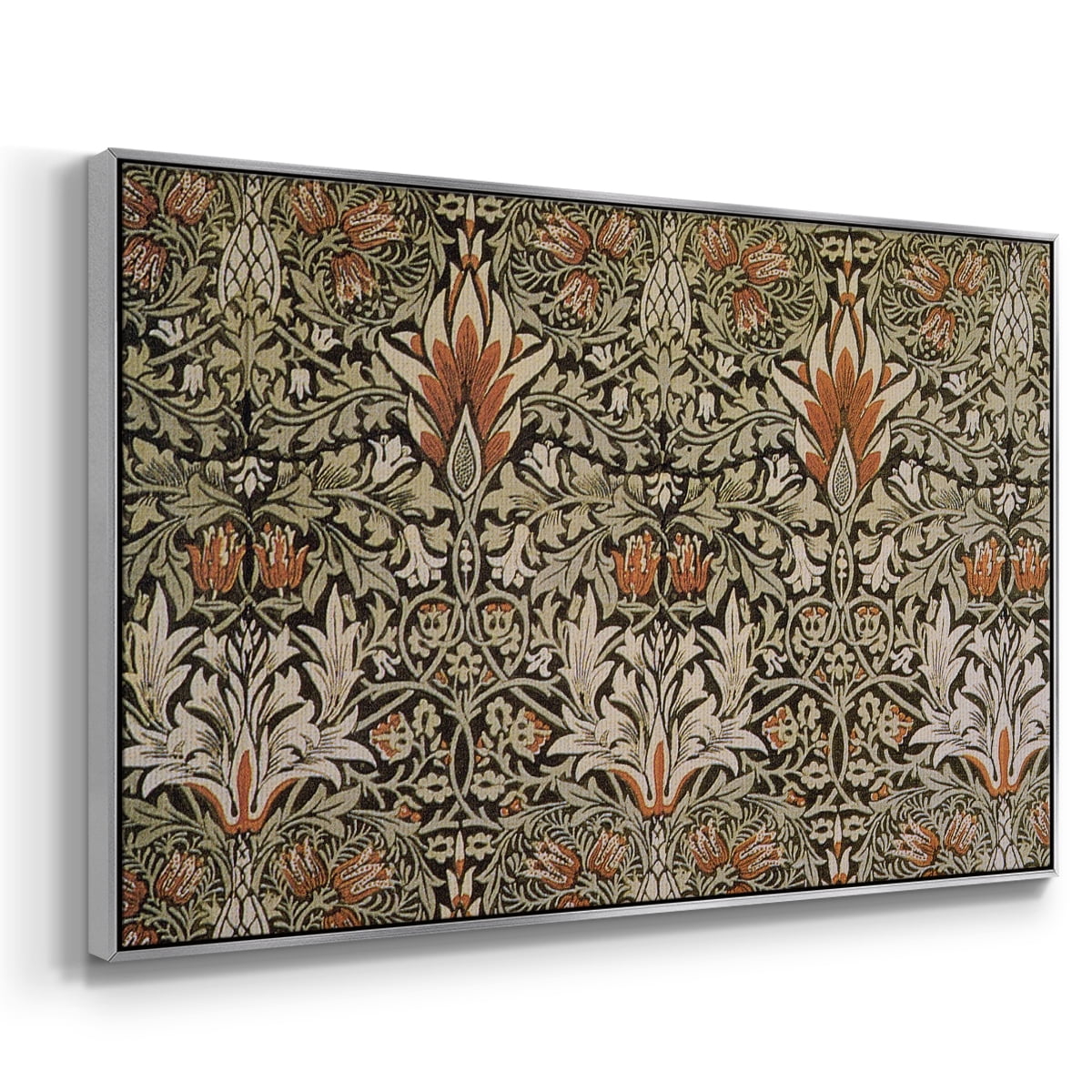 Vintage Abstract Print-LVI Framed in Silver Wood Gallery Wrapped Canvas 17 in. x 25 in.