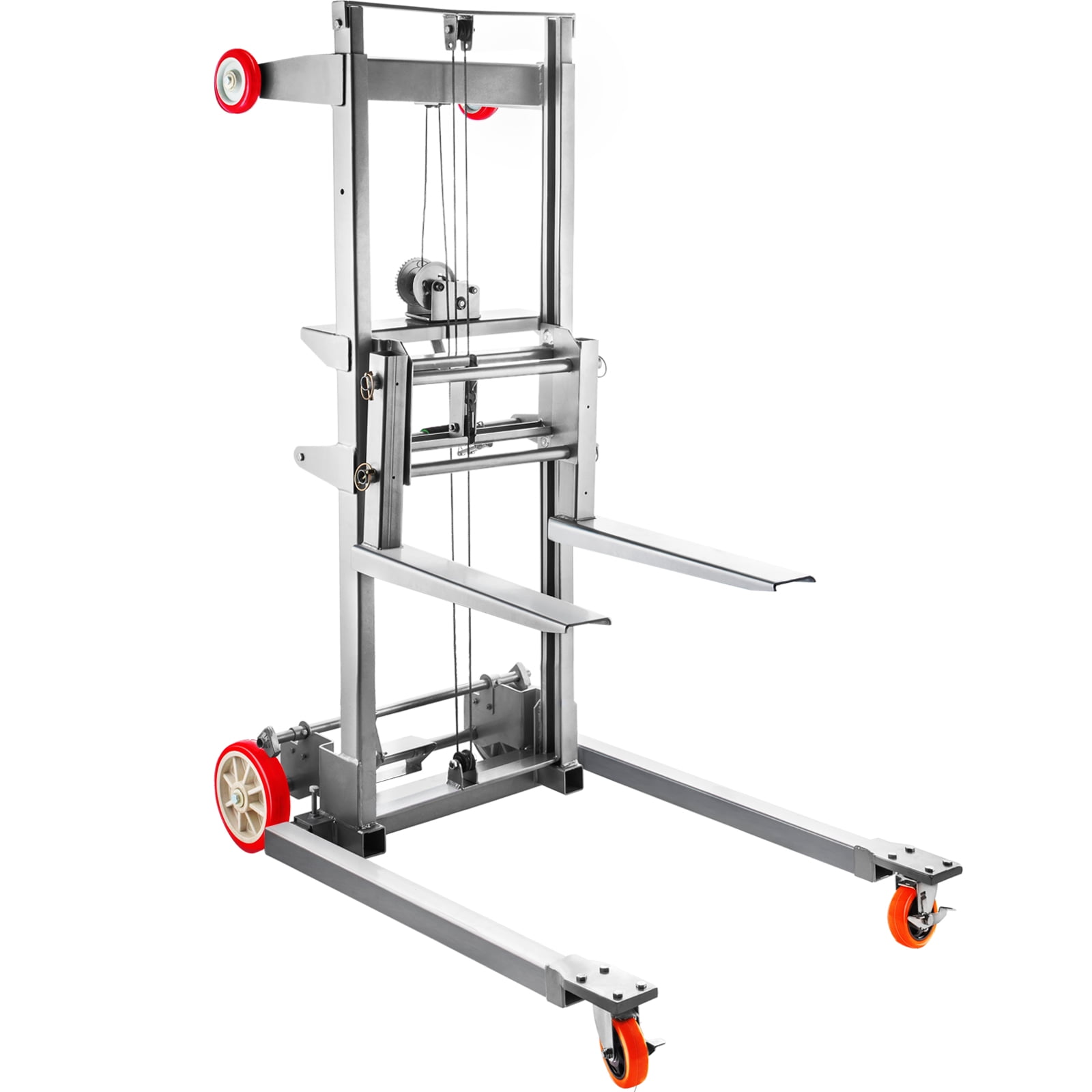 VEVOR Manual Winch Stacker, 43.3" Length, 27.6" Width, 76.4" Height, 8.