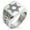 Silver, variant on Stainless Steel Interlocking Hexagram Star of David Geometric Pattern Biker Style Polished Ring