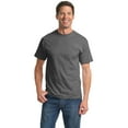 thumbnail image 3 of Port & Co Adult Male Men Plain Short Sleeves T-Shirt Dark Hthr Grey X-Large Tall, 3 of 5