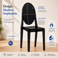 thumbnail image 4 of 2xhome Modern Contemorary Dining Ghost Side Chair Stackable Victorian Acrylic Plastic Vanity Chair, Black, Set of 1, 1 piece, 4 of 14