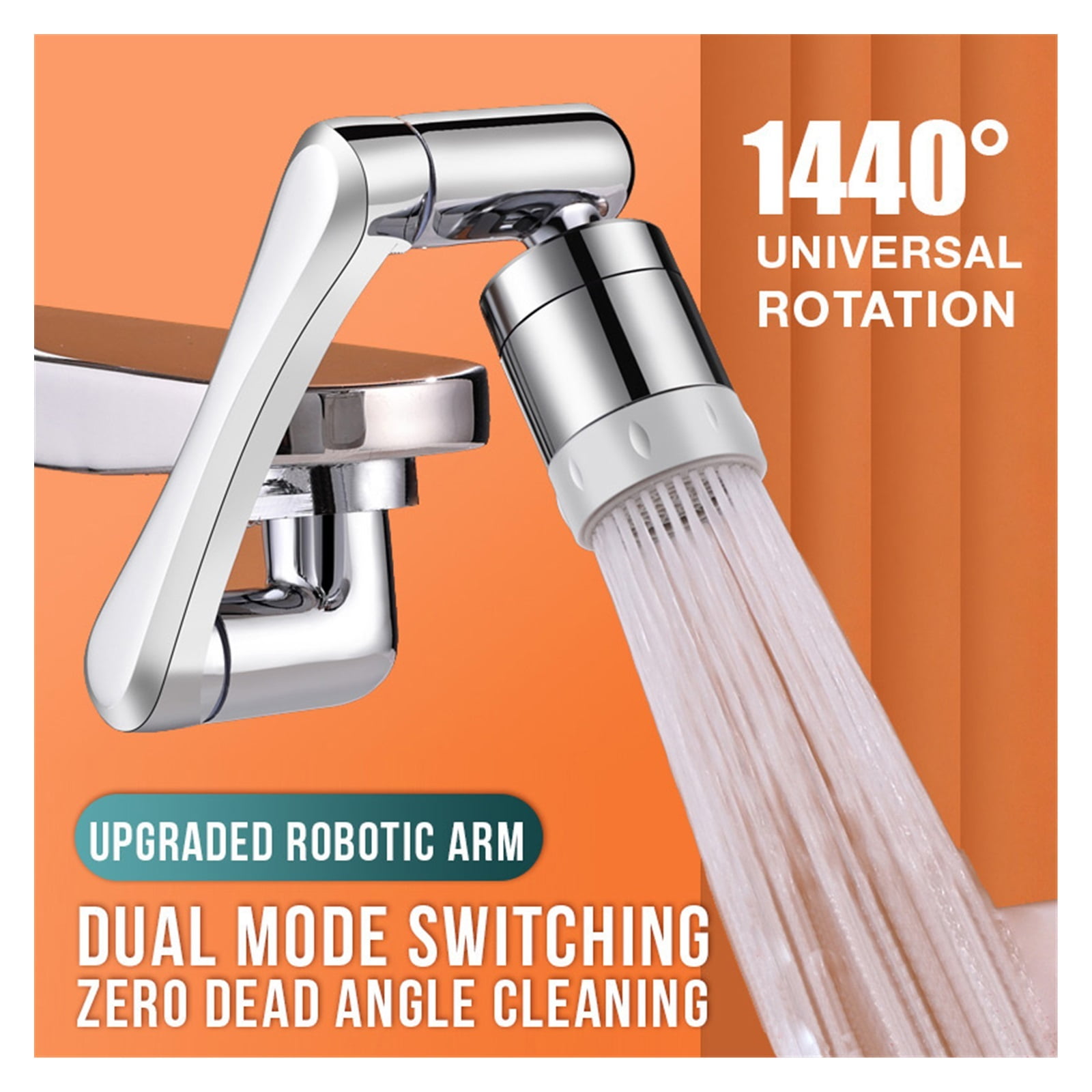 Universal 1080 ° /1440° Swivel Robotic Arm Swivel Extension Faucet Aerator Kitchen Sink Faucet Extender Sets ,Water Saving