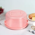 thumbnail image 2 of Porte-Gâteau Rond avec Poignée, Plateau Portable pour Cupcakes, Boîte de Conservation des Aliments pour Gâteaux, Biscuits, Tartes (Rose), 2 of 9