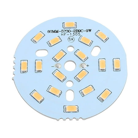 - 60mm Dia 9W 18 LEDs 5730 SMD Warm White Ceiling Light Aluminum Board