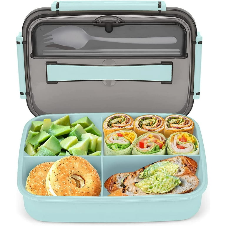 EOIMS Bento Box for Adult, Lunch Box with Cutlery,2 Compartments 47oz,Large  Japanese Food Storage Containers for Men/Women Included Sauce Container