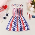 thumbnail image 2 of Sgkm Toddler Girl Dress Cute Slim Fit Girls Dresses Size 6 Full Printed Independence Day Toddler Clothes with Spaghetti Strap, 2 of 5