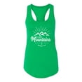 thumbnail image 2 of Matthew 17:20 He Moves Mountains | Womens Christian Jersey Racerback Tank Top, Kelly, Small, 2 of 3
