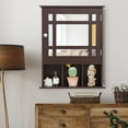 thumbnail image 5 of Gymax Mirrored Medicine Cabinet Bathroom Wall Mounted Storage W/Adjustable Shelf Brown, 5 of 10