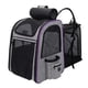thumbnail image 4 of Mochila porta mascotas para perros y gatos pequeños, de ventilación mejorado, solución de viaje liviana violeta gris, 4 of 9