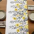 thumbnail image 5 of Yellow Floral Table Runner, Farmhouse Spring Flowers Leaves Washable Cotton Linen Table Runners 36 Inches Long, Dresser Scarf Runner for Nightstand/End Tables/Round Tables 13''x36'' Pastoral, 5 of 9