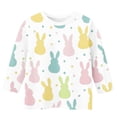 thumbnail image 5 of Blusas y camisas de cuello redondo y manga larga para niños, blusas/camisas de poliéster con estampado de corazones, mangas 3/4 y cuello redondo, elegantes e informales., 5 of 5