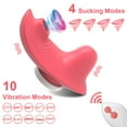 thumbnail image 3 of XBONP Wearable Panty Vibrator, Remote Control Clitoral Sucking Vibrator with Magnetic Clip, 10 Vibration and 4 Sucking Vibrating Modes Adult Sex Toys for Women, Red, 3 of 5