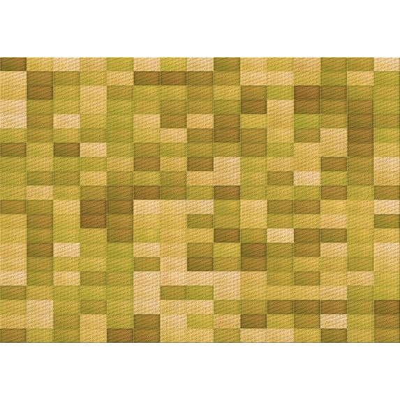 Ahgly Company Indoor Rectangle Patterned Saffron Yellow Area Rugs, 5' x 8'