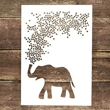 DIY Decorative Elephant Stencil Template for Painting on Canvas Wood Furniture Craft Paper (A4 Size)