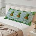thumbnail image 4 of St. Patrick's Day Body Pillow Covers 20"x60", Spring Coin Green Clovers Blue Lattice Soft Brushed Microfiber Breathable Throw Pillow Covers, Decorative Pillowcase with Zipper for Couch Sofa Bedroom, 4 of 9