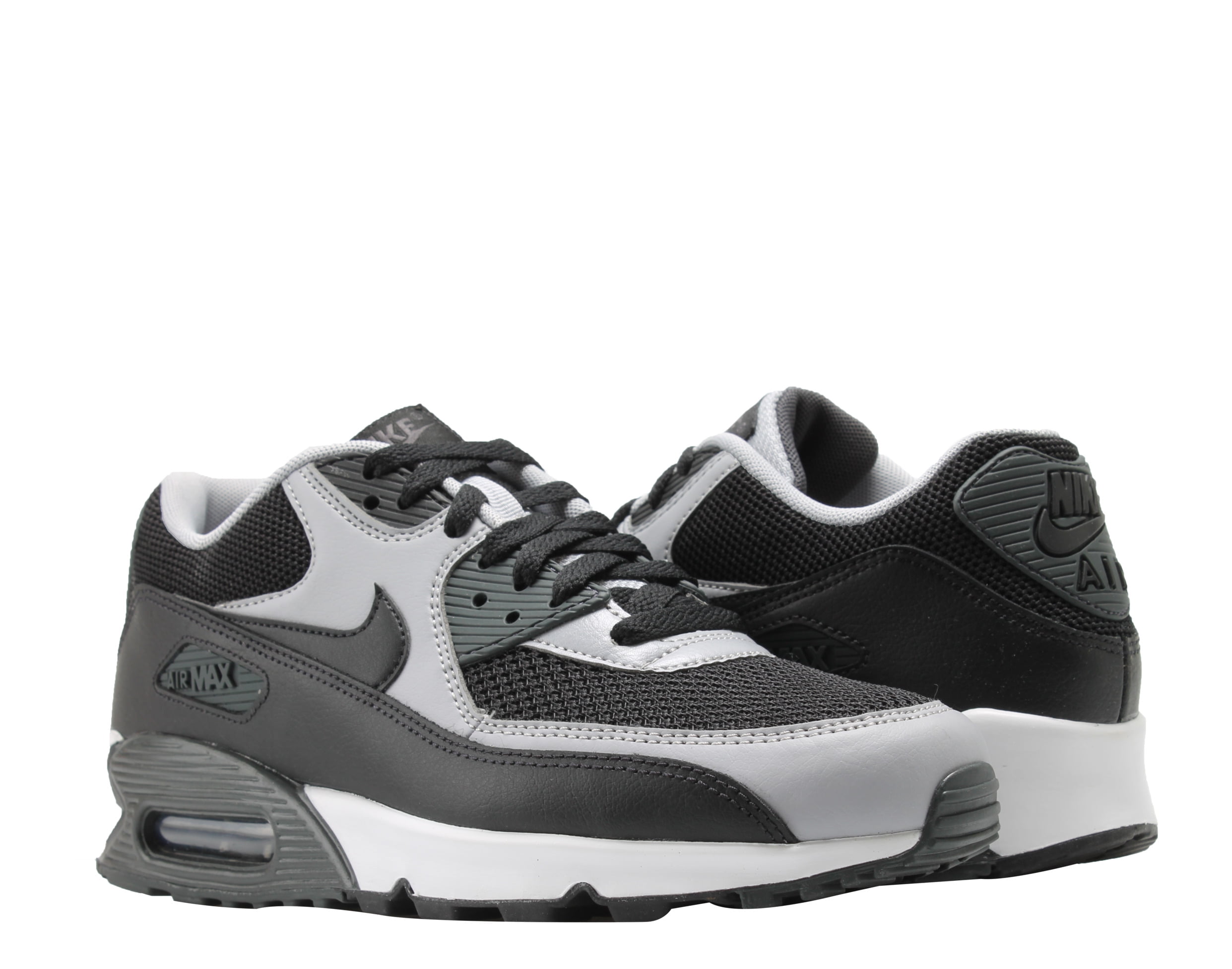 Mens Nike Air Max 90 Essential Black Wolf Grey 537384-053 - Walmart.com