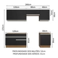 thumbnail image 3 of Cocina Integral Glamy Madesa 260cm - Marrón/Negro, 3 of 5