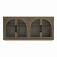 thumbnail image 2 of Furniture of America Vrusales Wood 4-Door Oak Server with Glass Doors, 2 of 8