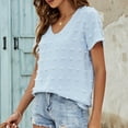 thumbnail image 4 of Mittory Womens Chiffon Blouses Short Sleeve V Neck Shirts Summer Casual Polka Dot Tops, 4 of 8