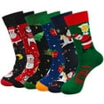 thumbnail image 6 of Christmas Socks, PUTUO Men Funny Colorful Novelty Socks, Xmas Crew Socks Christmas Gifts for Men, 6 Pairs, Size 9-13, 6 of 7