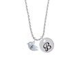 thumbnail image 2 of Delight Jewelry Silvertone Little Bird Initial - B - Silvertone Script Initial Disc - B - Charm Necklace, 20"+3", 2 of 4
