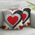 thumbnail image 3 of JEUXUS  Valentine's Day Pillow Covers , Valentines Polka Dots Red Hearts Love Decorative Pillowcases for Home Sofa Couch Cushion Decoration, 3 of 5