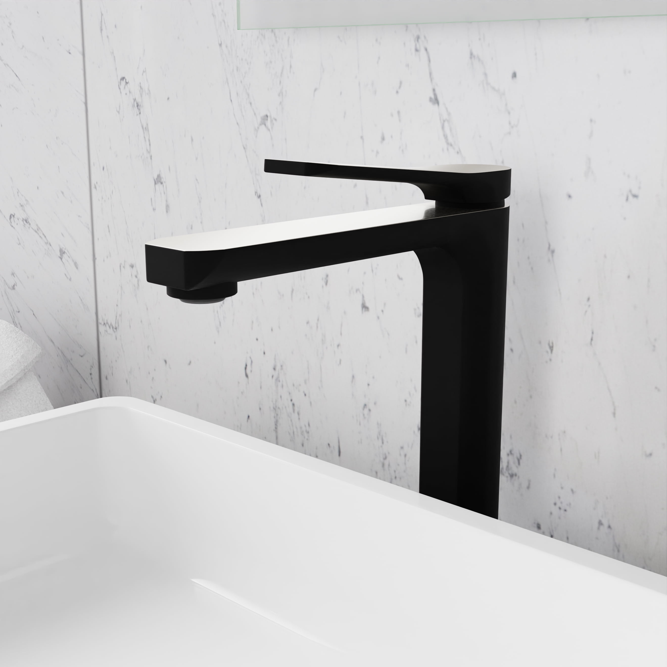 ANZZI Single Handle Single Hole Bathroom Vessel Sink Faucet With Pop-up Drain in Matte Black & Brushed Nickel