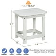 thumbnail image 2 of PolyTEAK Outdoor Side Table for Patio, Real Wood Look, All Weather Patio Furniture, Outside End Table for Backyard, Porch, Fire Pit (White), 2 of 5