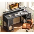 thumbnail image 3 of Amadwell 47" Gaming Computer Desk with LED Lights, Power Outlets, Home Office Writing Desk with 4 Drawers, Gray, 3 of 9