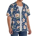 thumbnail image 2 of Pofeuu Flower Print Mens Casual Short Sleeve Shirts Beach Summer Spread Collar Pocket Tops Men's Casual Short-sleeved Shirt-XX-Large, 2 of 5