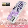 thumbnail image 6 of Moto G Stylus 5G 2021 Case, Rosebono Hybrid Bling Glitter Sparkle Epoxy Graphic Marble Colorful Silicone Skin Cover Armor Case for Moto G Stylus 5G 2021 (Purple), 6 of 6