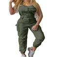 thumbnail image 1 of Salopettes Sans Manches pour Femmes Bretelles Réglables Combinaison avec Ceinture et Poches, 1 of 6
