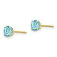 thumbnail image 2 of Auriga Fine Jewelry 14K Yellow Gold Blue Topaz Stud Earrings for Women (L-5mm, W-5mm), 2 of 6