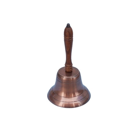 Door Handle Bell Antique Copper Hand Bell with Wood Handle 11